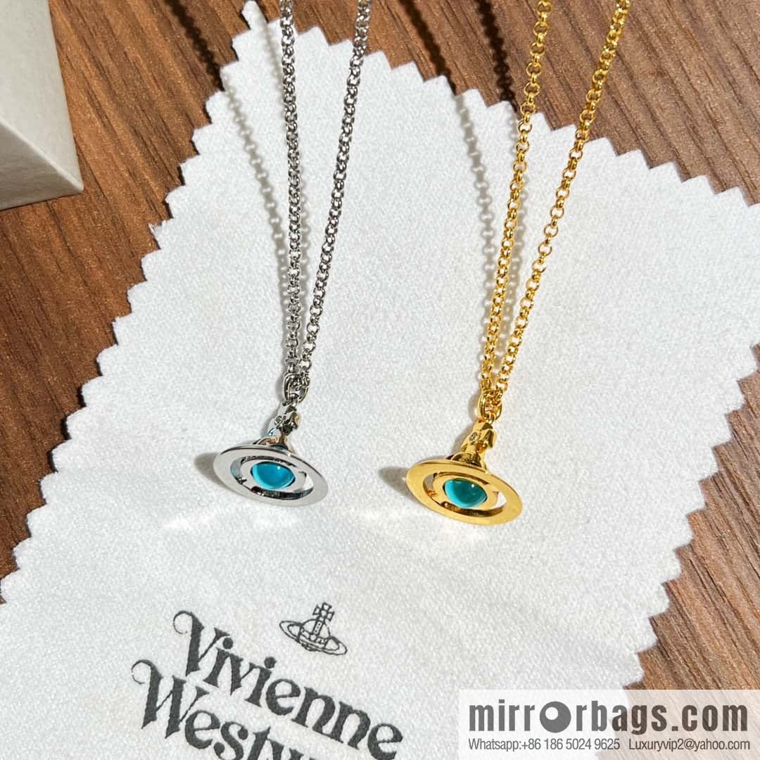 New ☑️ Vivienne Westwood Queen Mother Saturn Sapphire necklace