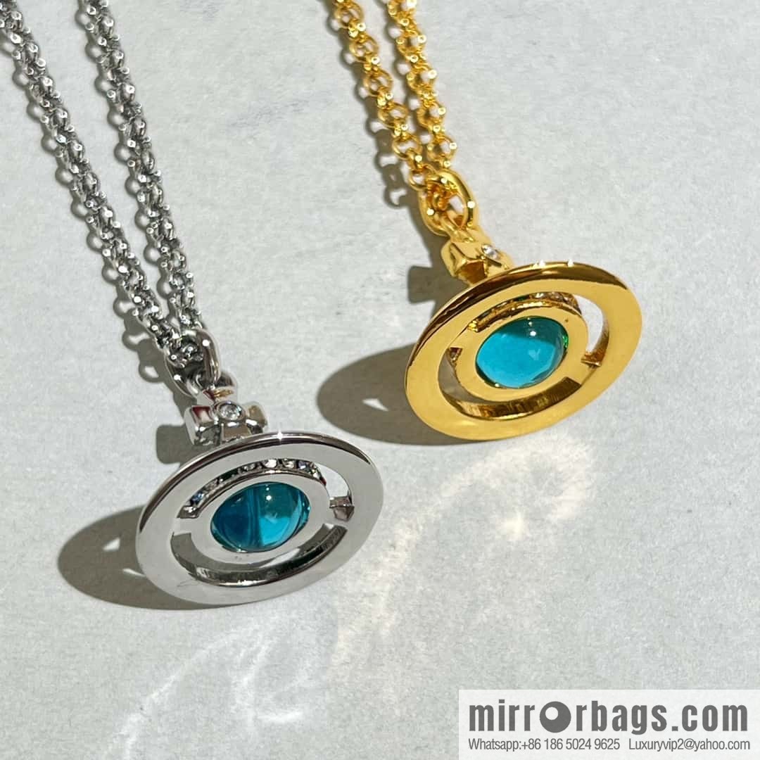 New ☑️ Vivienne Westwood Queen Mother Saturn Sapphire necklace