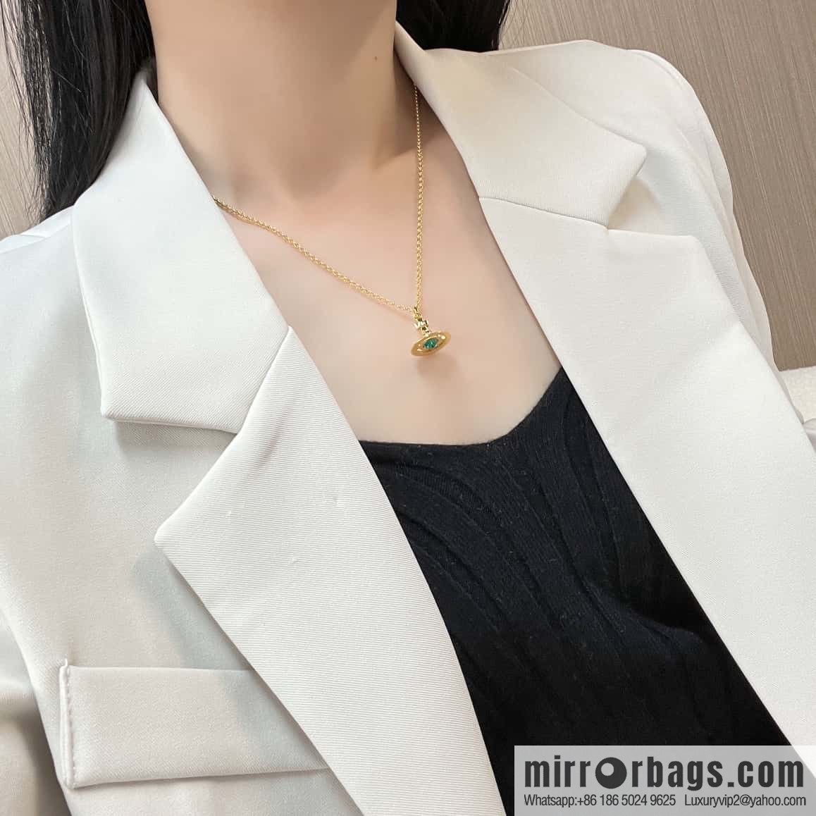 New ☑️ Vivienne Westwood Queen Mother Saturn Sapphire necklace
