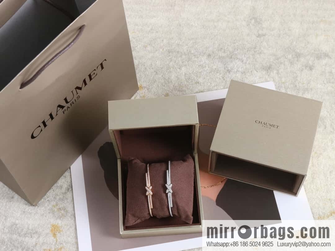 CHAUMET Jeux de Liens Edge Collection • Lifetime Collection • Edge, Full Diamond Cross Bracelet, Bracelet