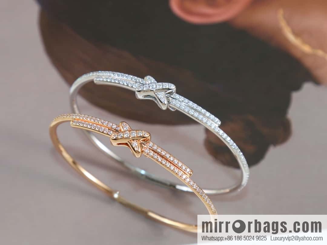 CHAUMET Jeux de Liens Edge Collection • Lifetime Collection • Edge, Full Diamond Cross Bracelet, Bracelet