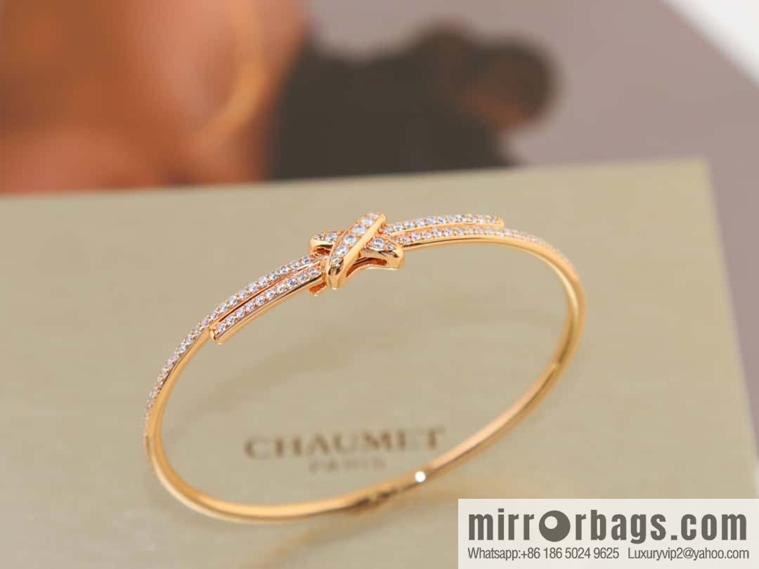 CHAUMET Jeux de Liens Edge Collection • Lifetime Collection • Edge, Full Diamond Cross Bracelet, Bracelet