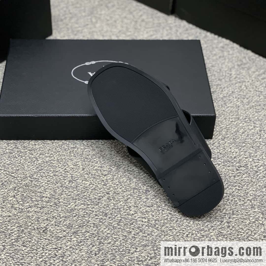 Prada uses black calfskin men's sandals