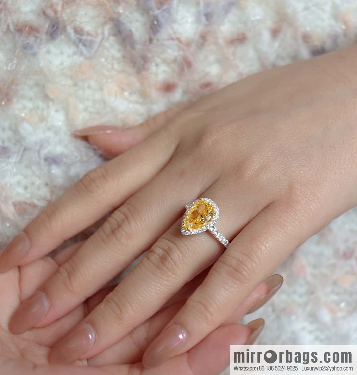 GRAFF droplet yellow diamond ring