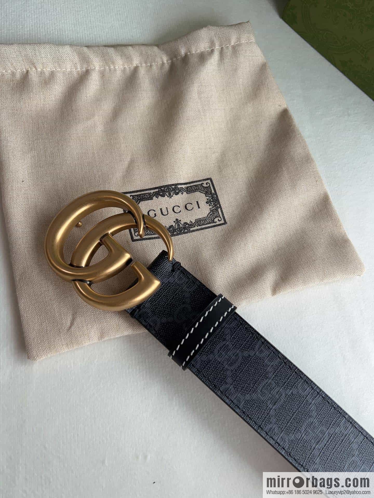 Gucci Gucci GG Supreme double G buckle waist belt