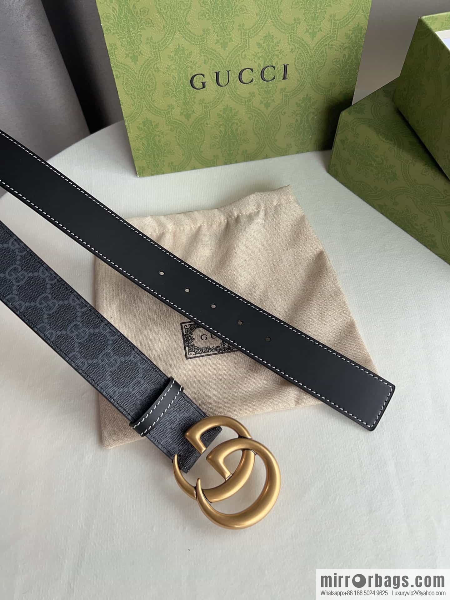Gucci Gucci GG Supreme double G buckle waist belt