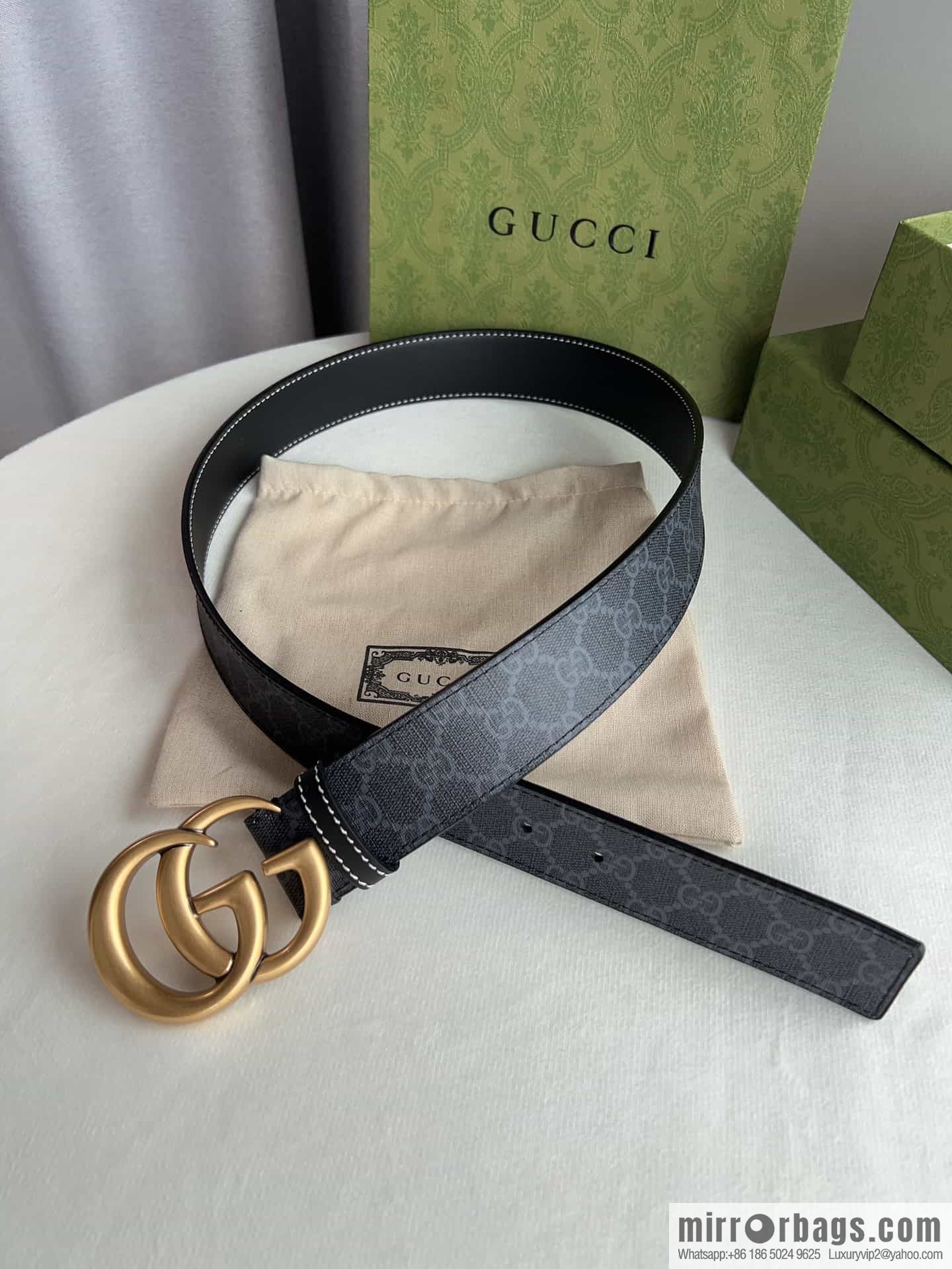 Gucci Gucci GG Supreme double G buckle waist belt