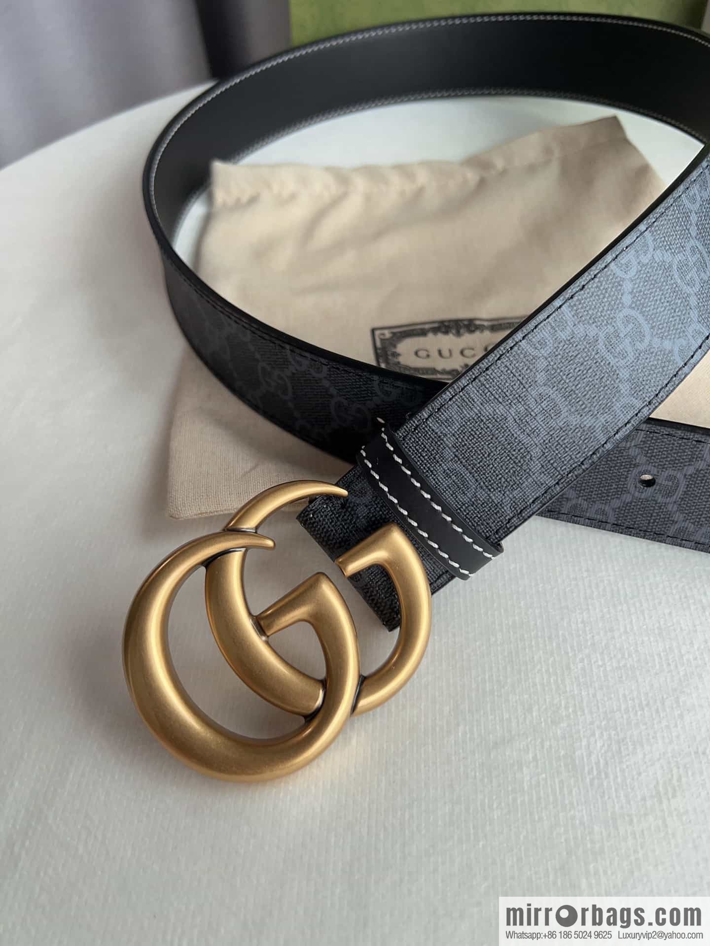 Gucci Gucci GG Supreme double G buckle waist belt