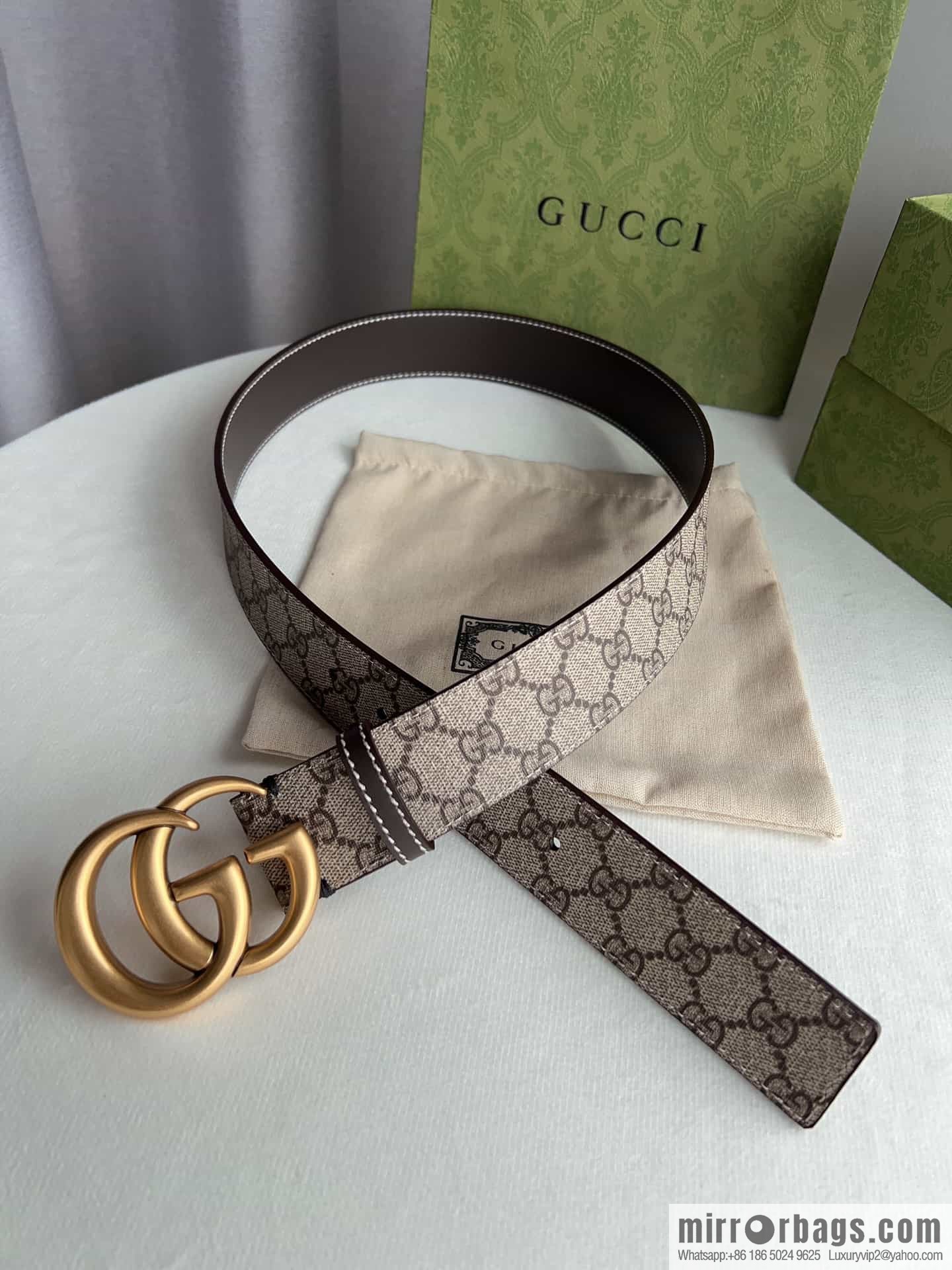 Gucci Gucci GG Supreme double G buckle waist belt