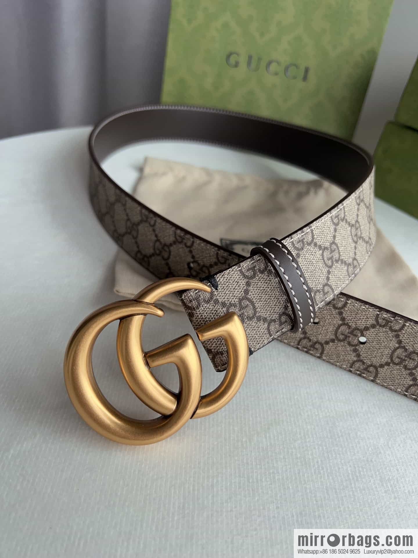 Gucci Gucci GG Supreme double G buckle waist belt