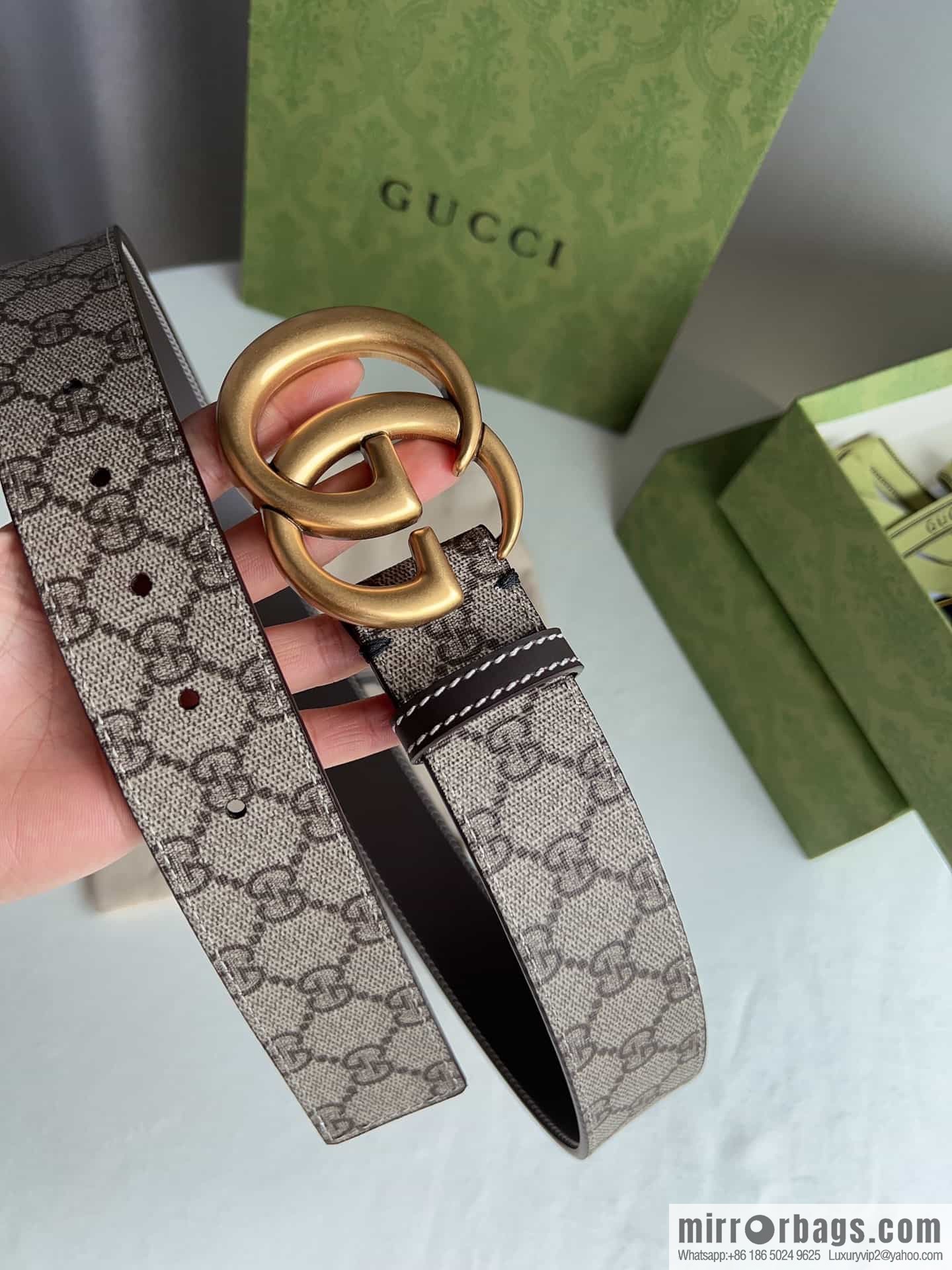 Gucci Gucci GG Supreme double G buckle waist belt