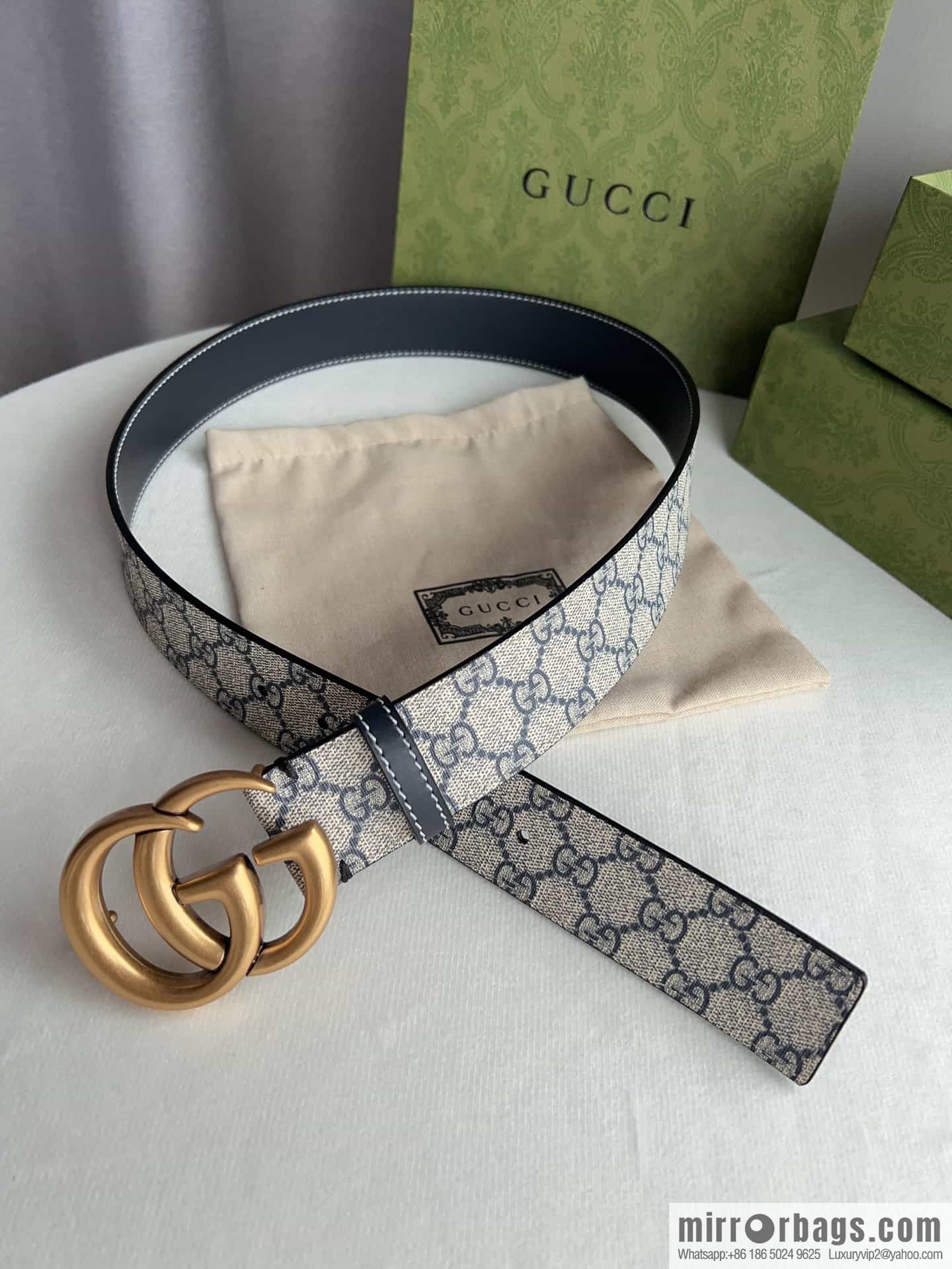 Gucci Gucci GG Supreme double G buckle waist belt