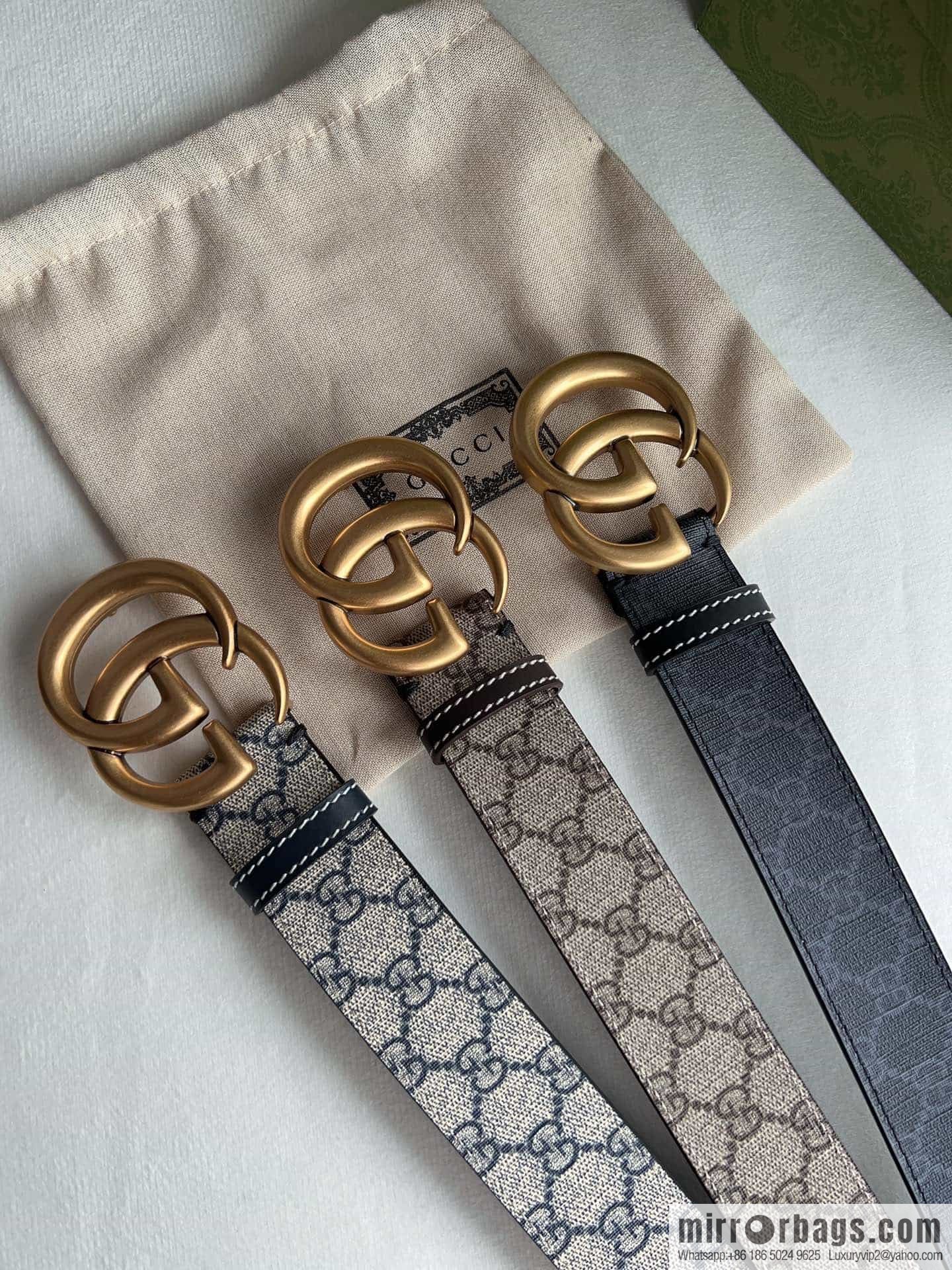Gucci Gucci GG Supreme double G buckle waist belt
