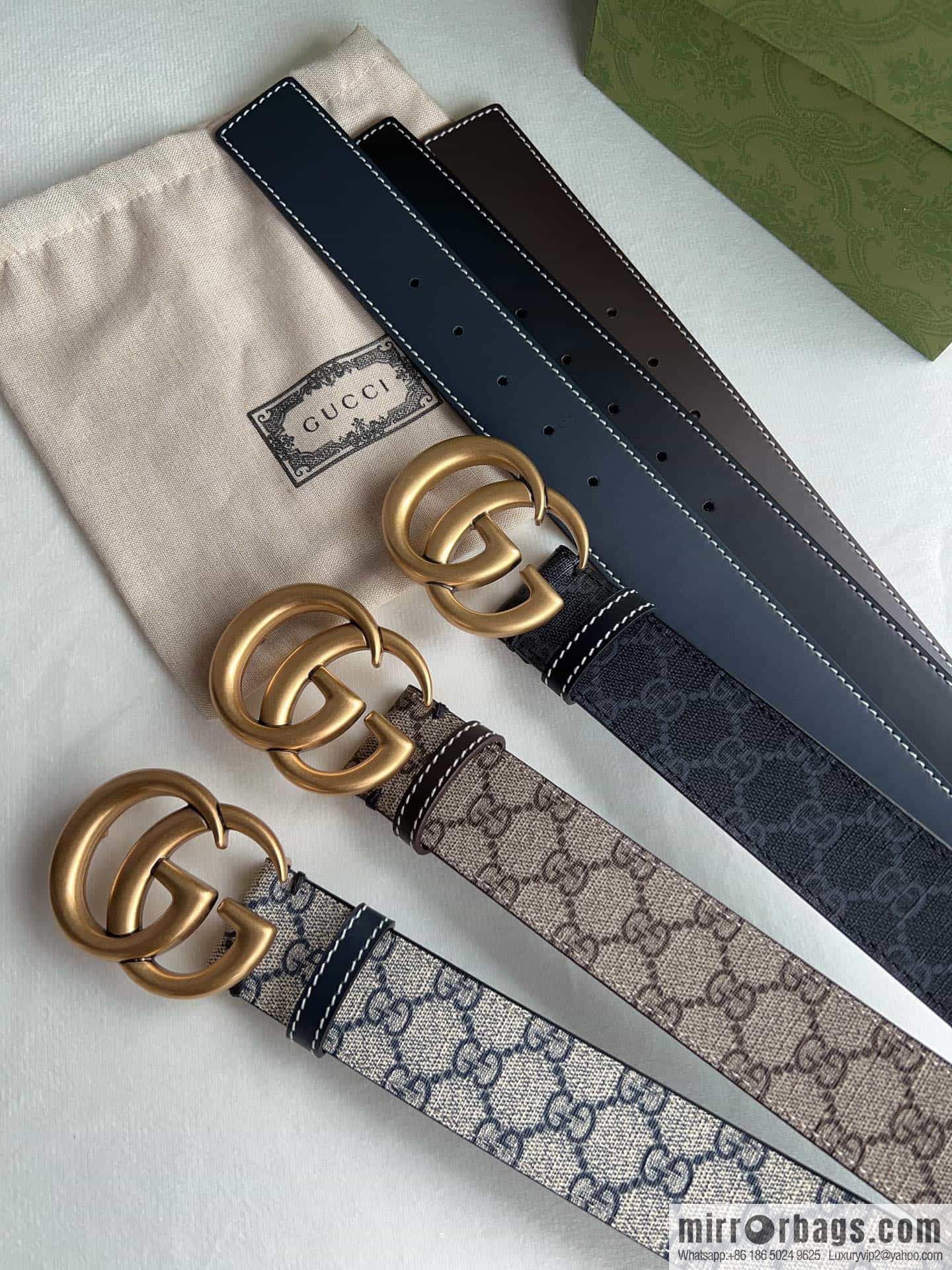 Gucci Gucci GG Supreme double G buckle waist belt