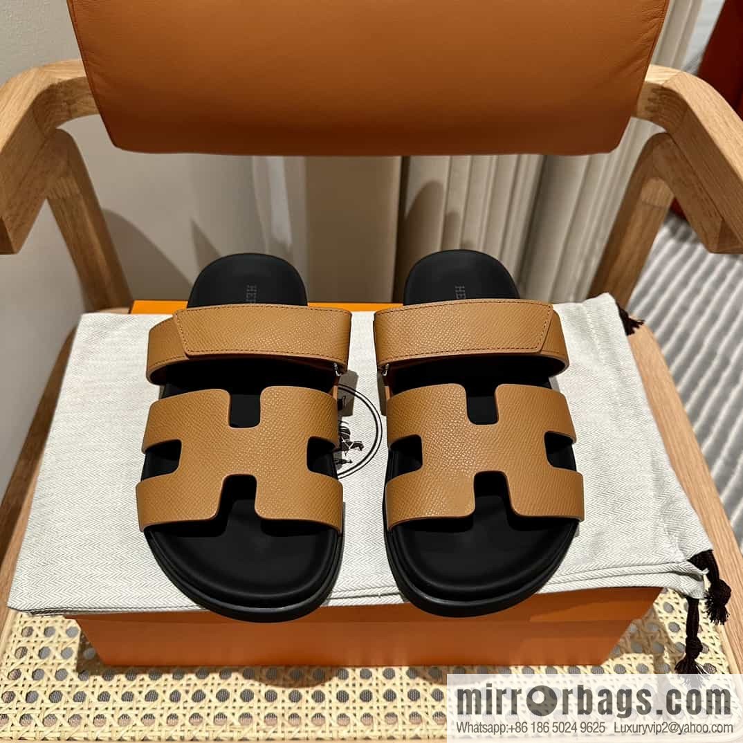 Hermes Hermès imported Italian European original A ➕ leather outsole women's sandals
