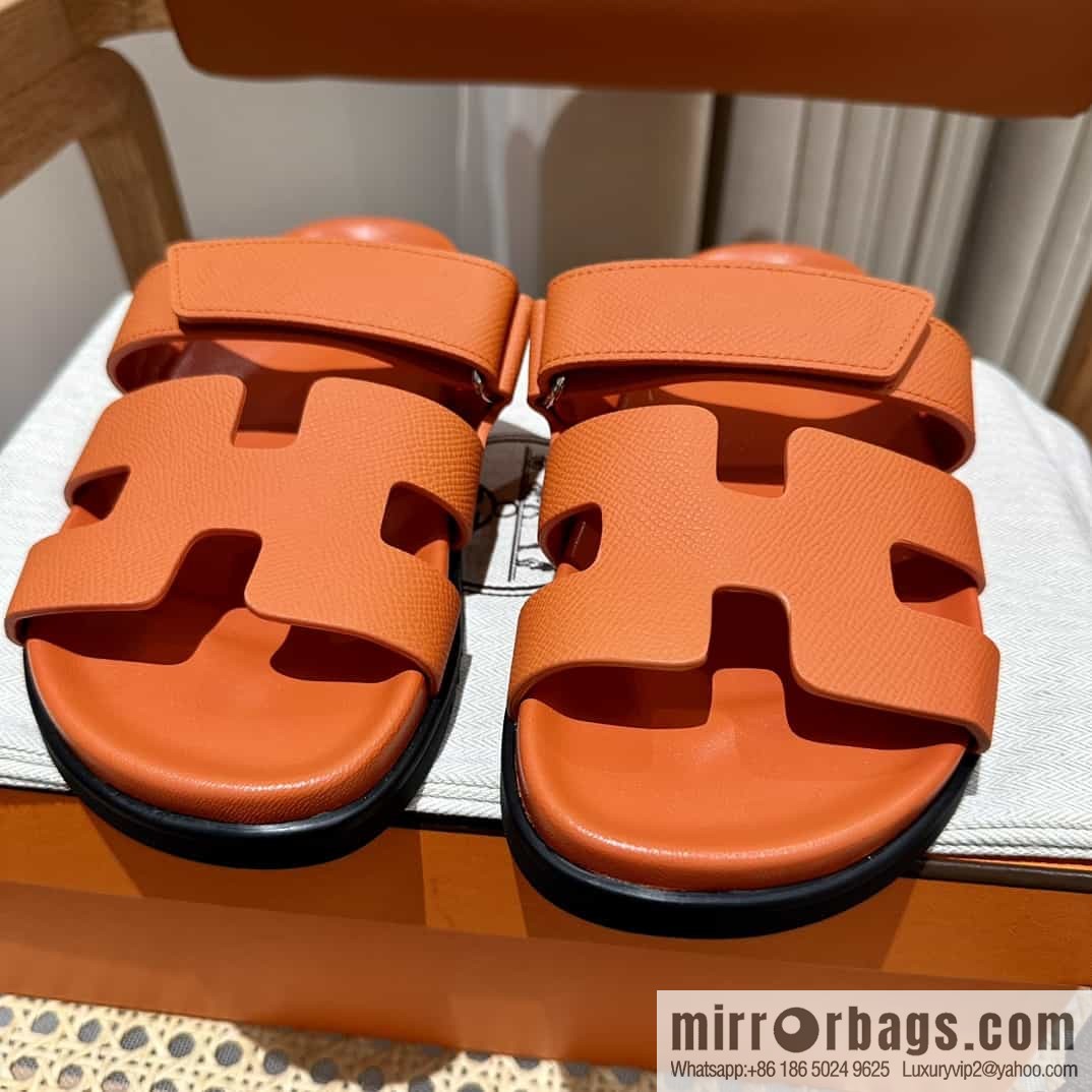 Hermes Hermès imported Italian European original A ➕ leather outsole women's sandals
