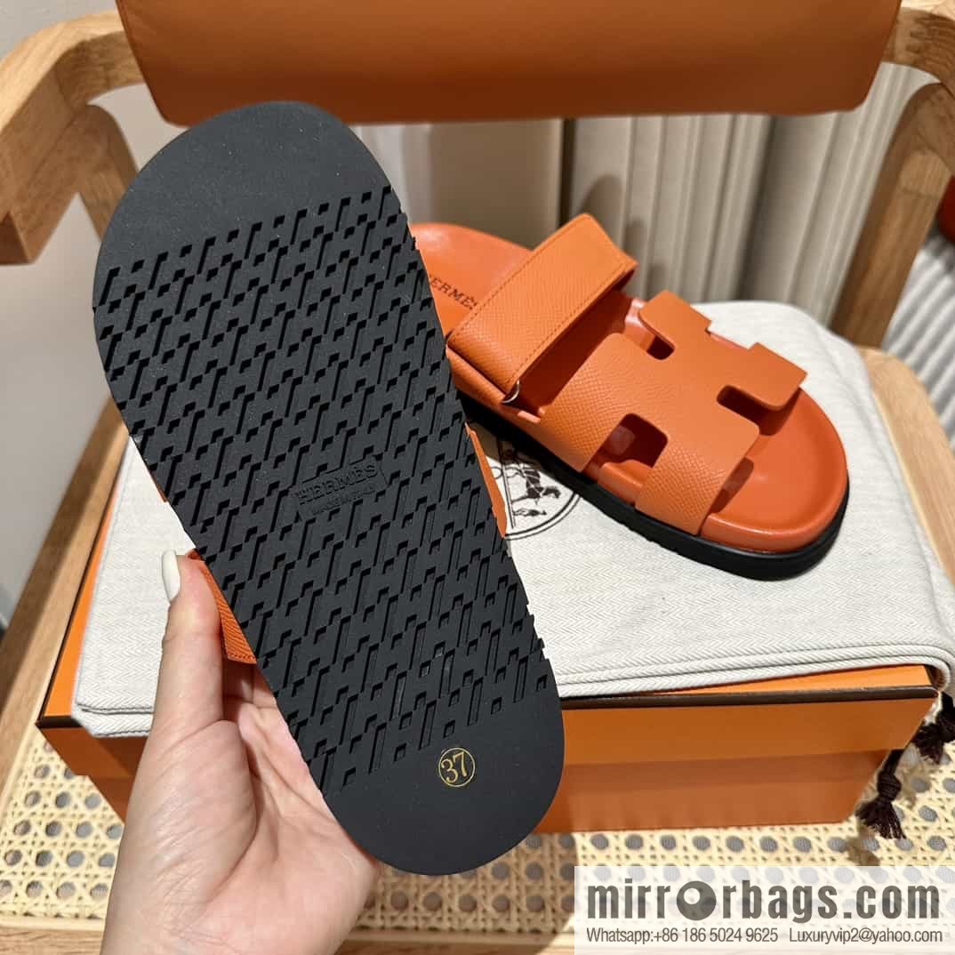 Hermes Hermès imported Italian European original A ➕ leather outsole women's sandals