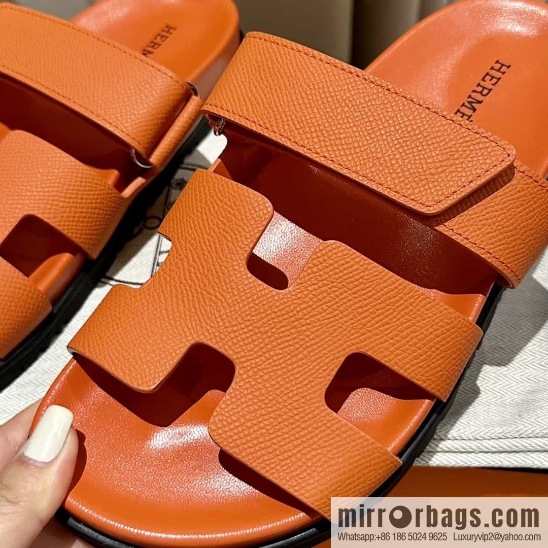 Hermes Hermès imported Italian European original A ➕ leather outsole women's sandals