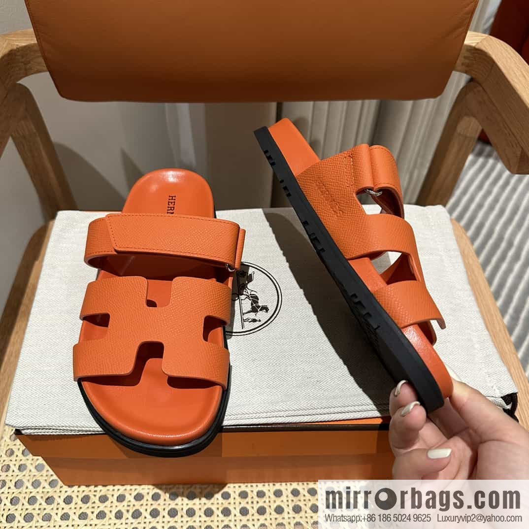 Hermes Hermès imported Italian European original A ➕ leather outsole women's sandals