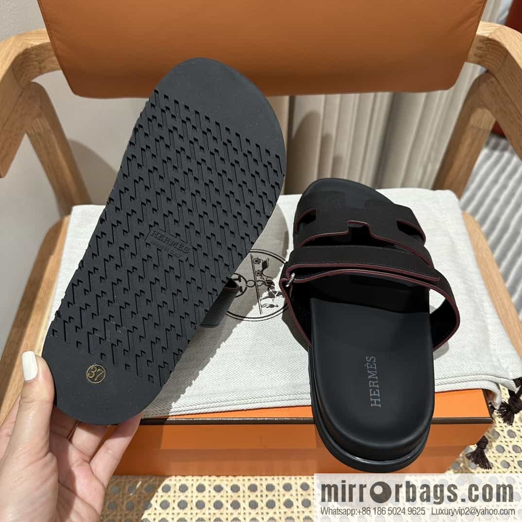 Hermes Hermès imported Italian European original A ➕ leather outsole women's sandals