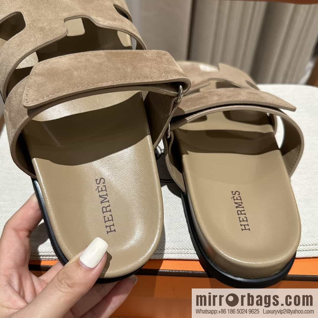 Hermes Hermès imported Italian European original A ➕ leather outsole women's sandals