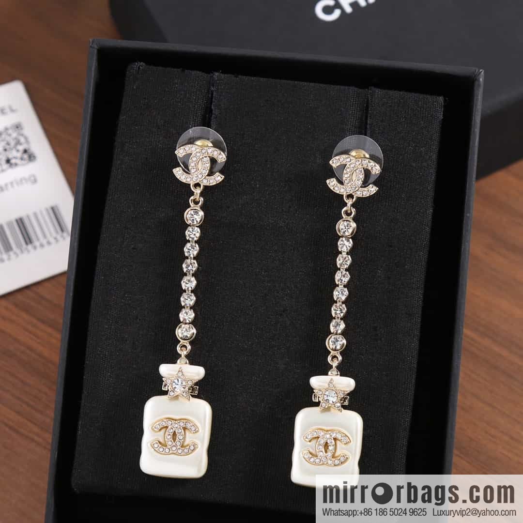 New ☑️ CHANEL CHANEL c2 double c perfume bottle stud earrings