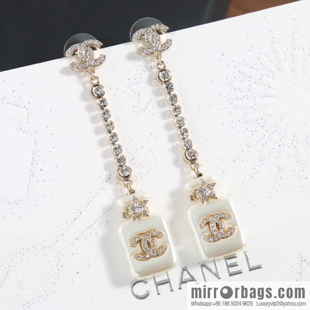 New ☑️ CHANEL CHANEL c2 double c perfume bottle stud earrings
