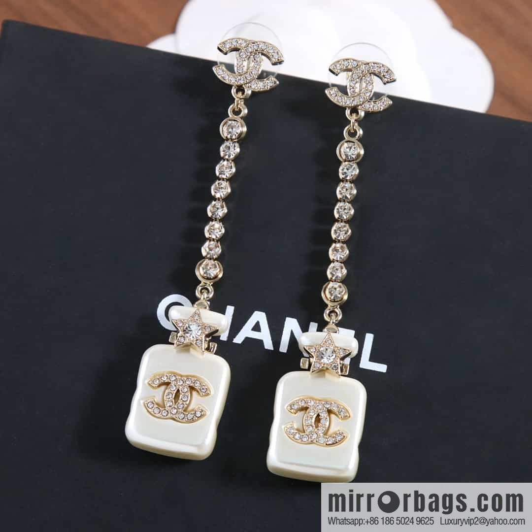 New ☑️ CHANEL CHANEL c2 double c perfume bottle stud earrings