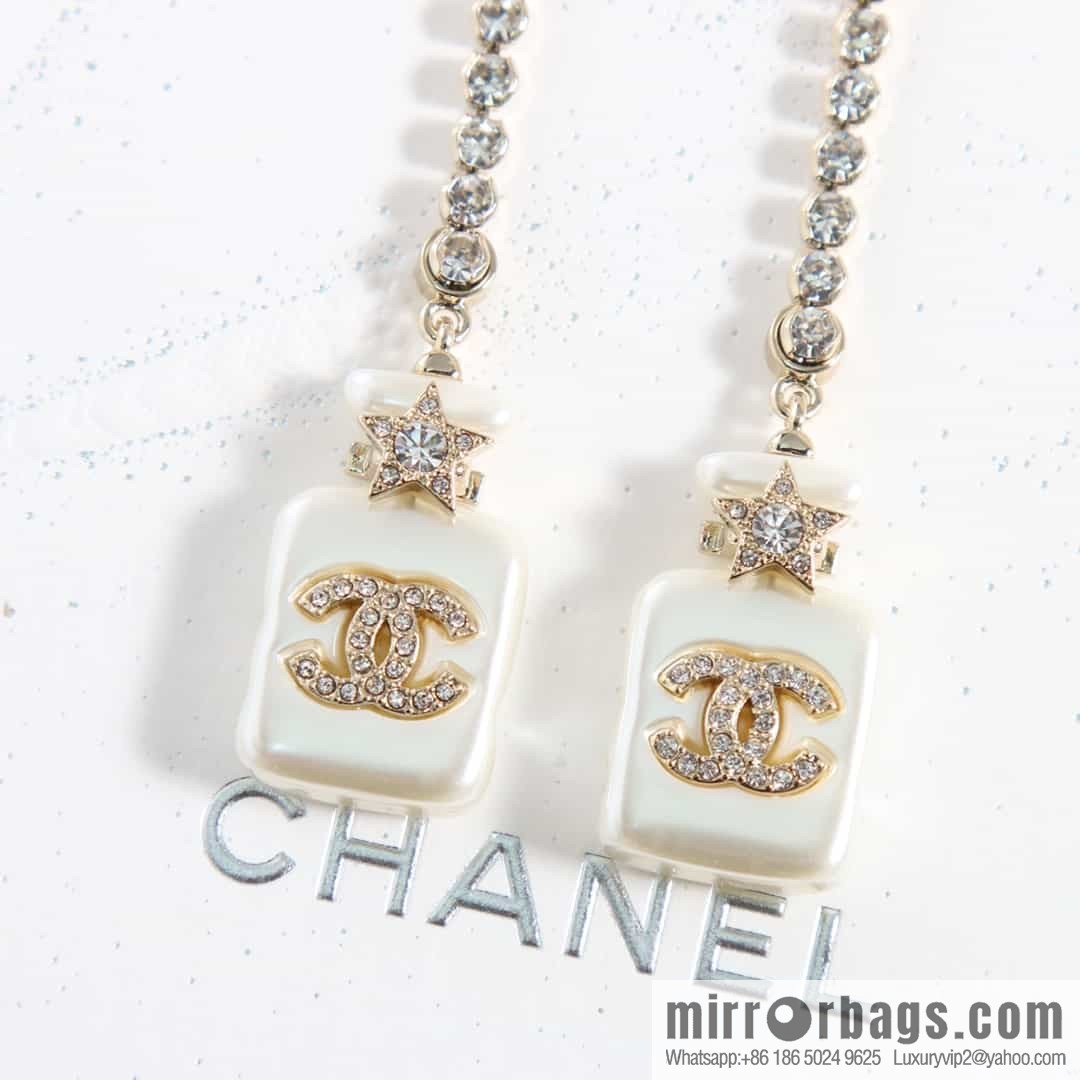 New ☑️ CHANEL CHANEL c2 double c perfume bottle stud earrings