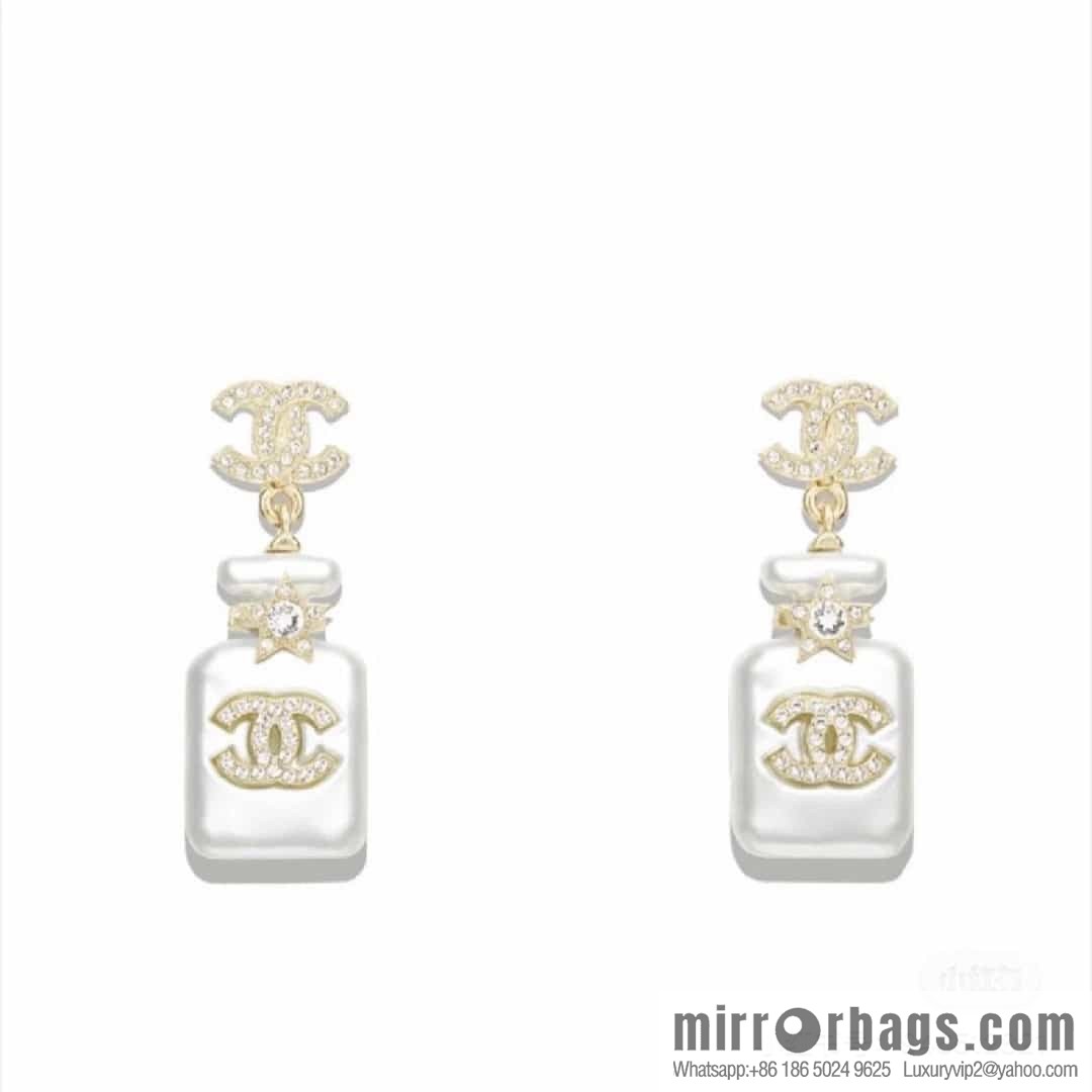 New ☑️ CHANEL CHANEL c2 double c perfume bottle stud earrings