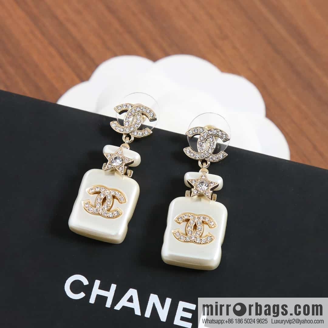 New ☑️ CHANEL CHANEL c2 double c perfume bottle stud earrings
