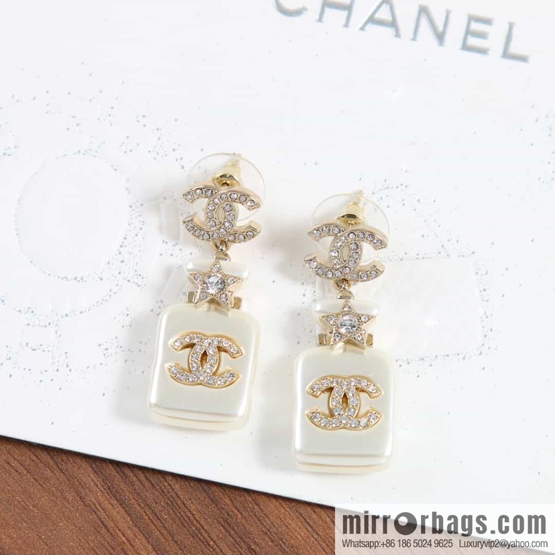 New ☑️ CHANEL CHANEL c2 double c perfume bottle stud earrings