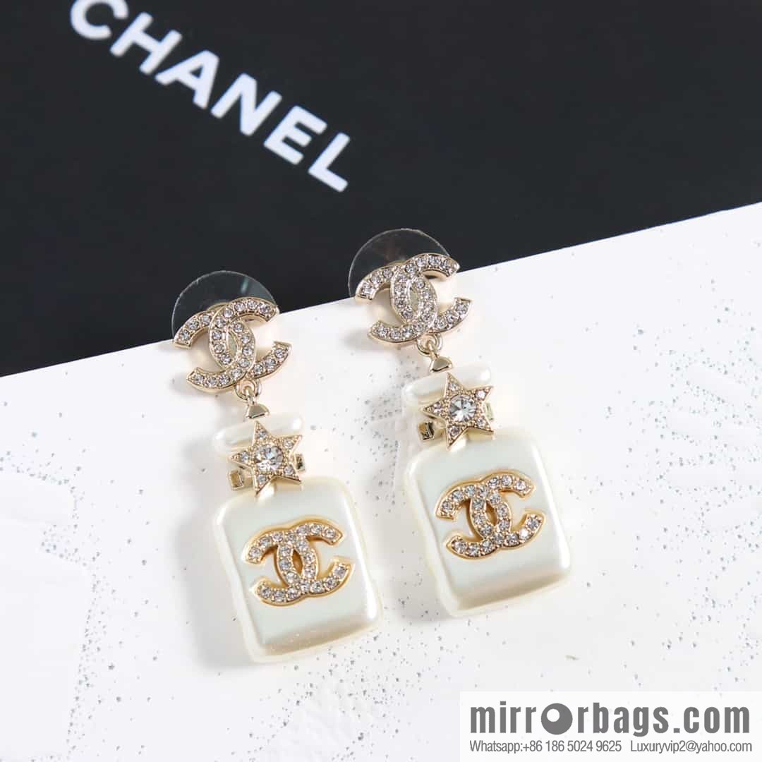 New ☑️ CHANEL CHANEL c2 double c perfume bottle stud earrings