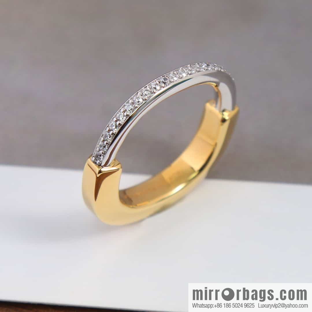 Tiffany Lock Half Diamond Lock Ring