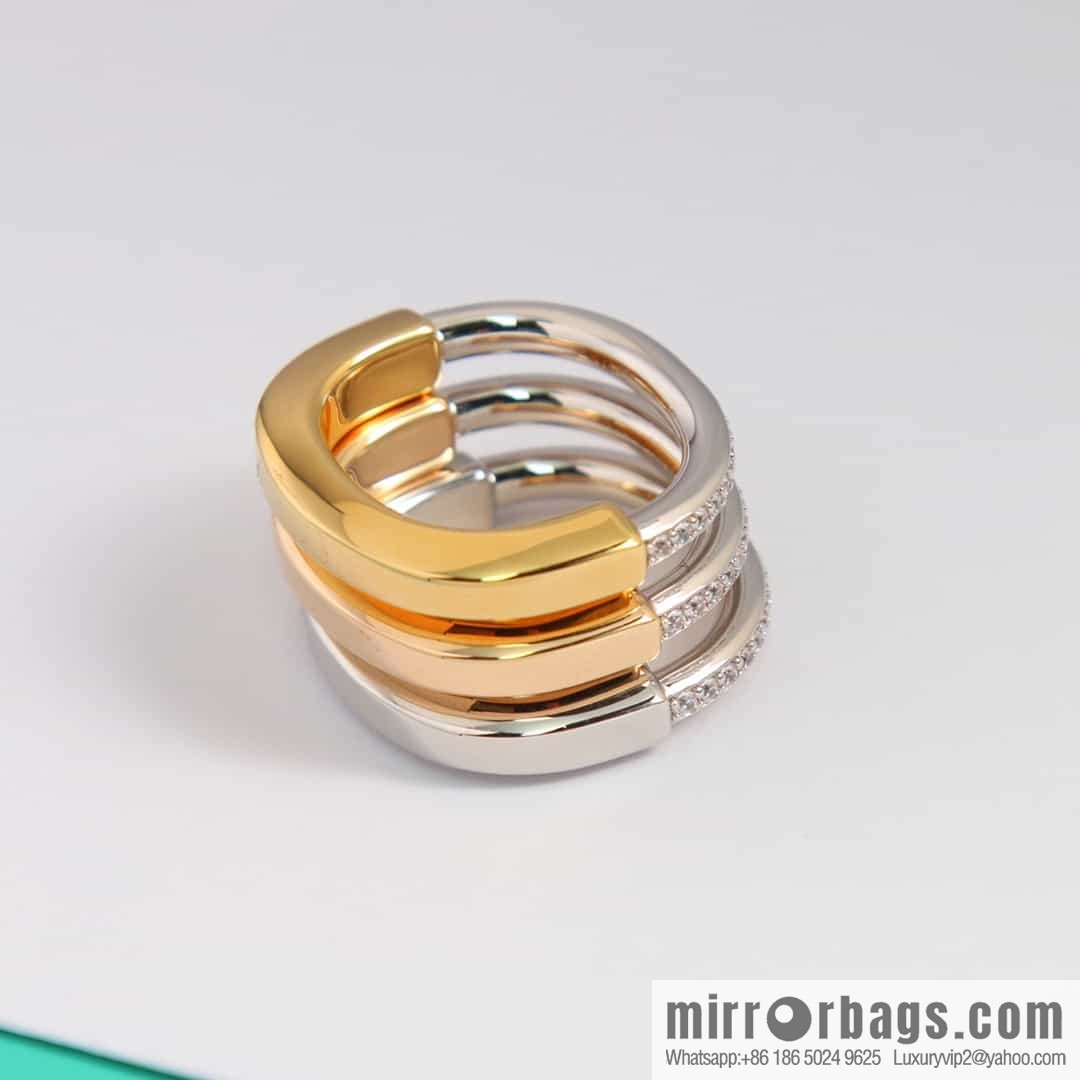Tiffany Lock Half Diamond Lock Ring