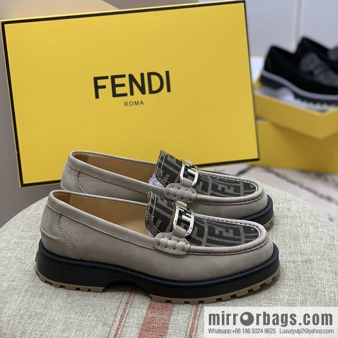 Fendi, men's loafers made of beef leather