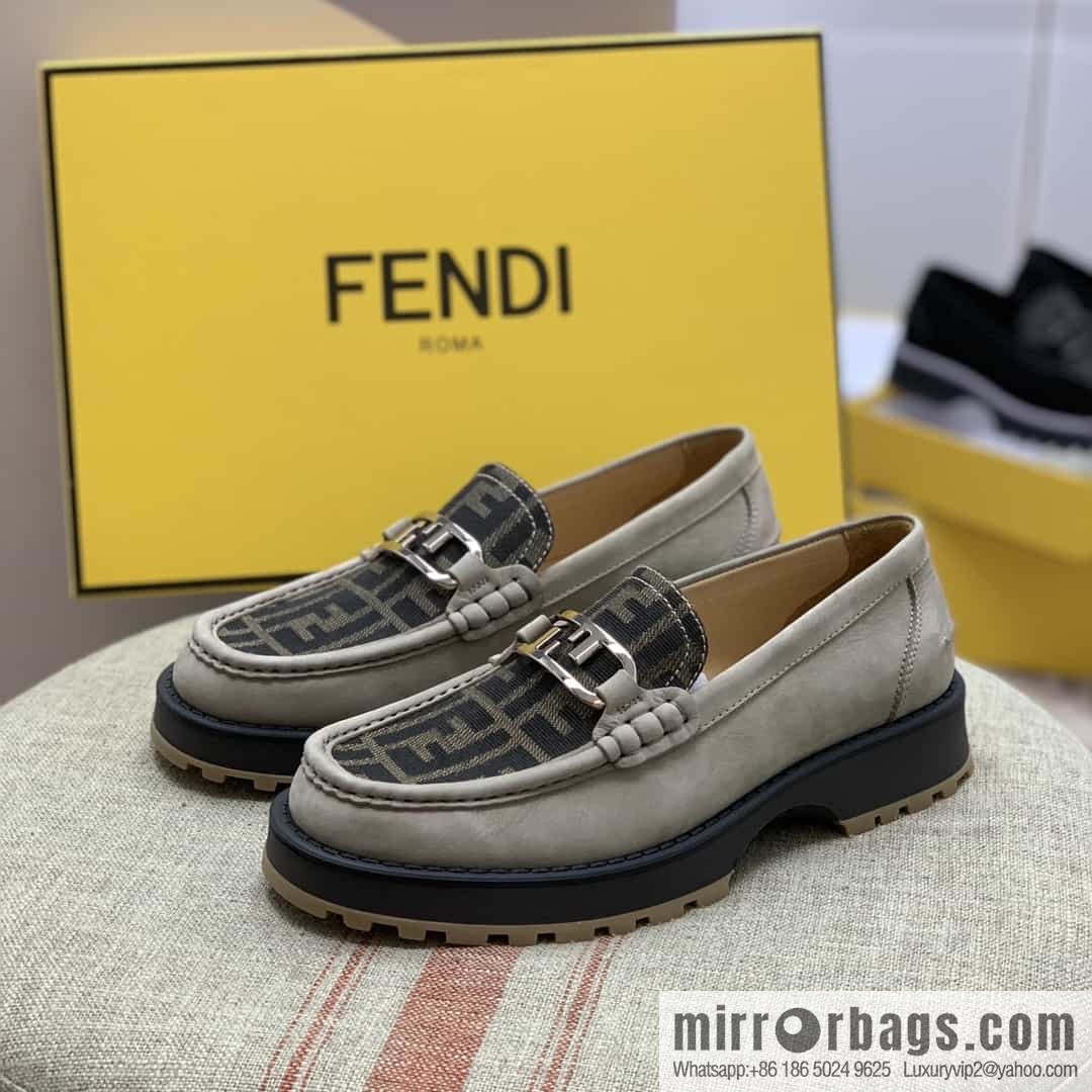 Fendi, men's loafers made of beef leather