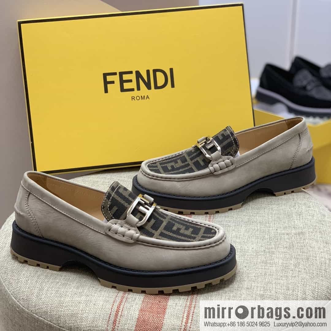 Fendi, men's loafers made of beef leather