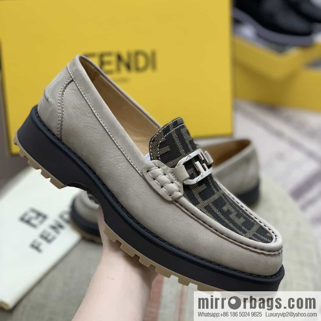 Fendi, men's loafers made of beef leather
