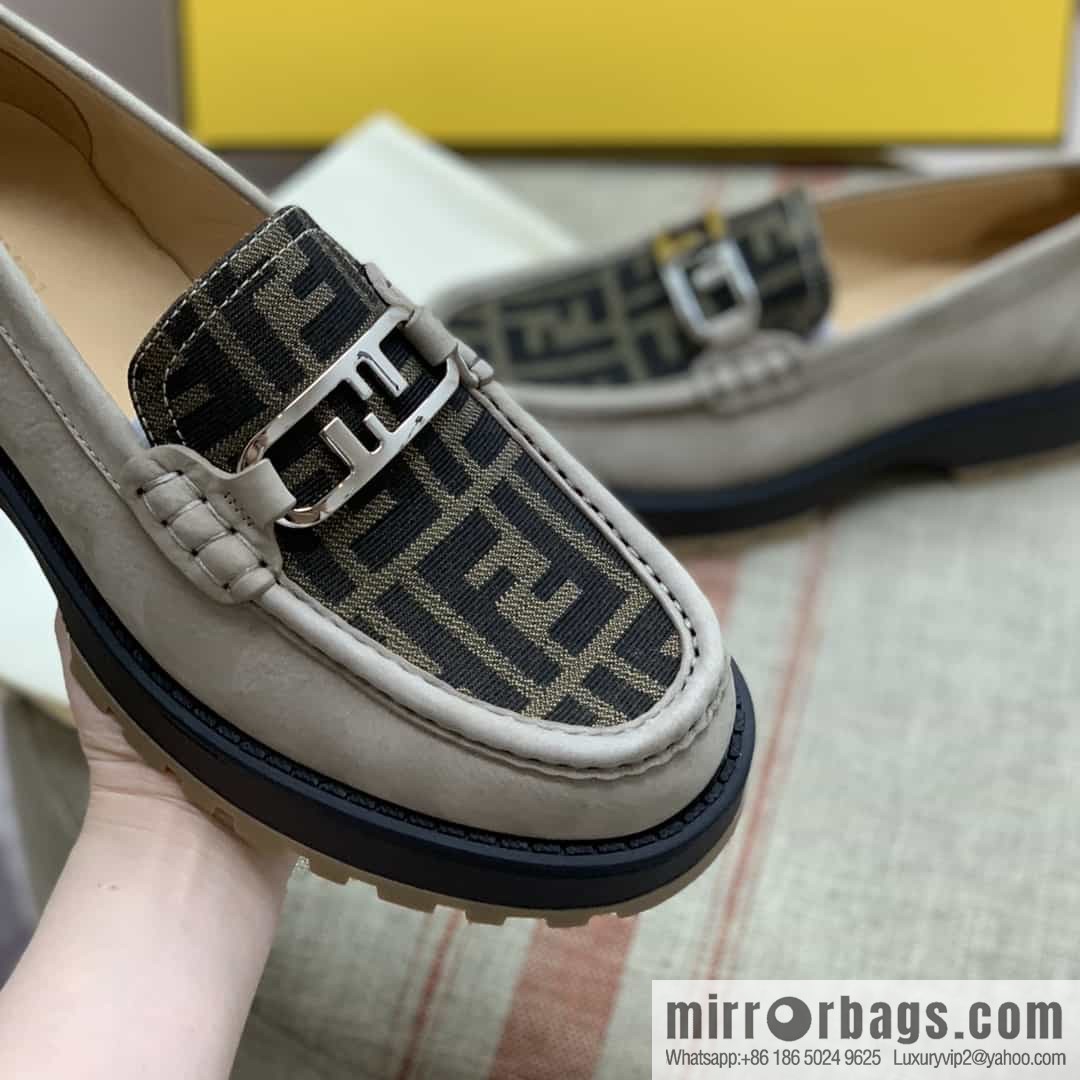 Fendi, men's loafers made of beef leather