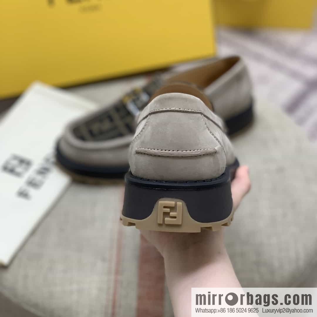 Fendi, men's loafers made of beef leather