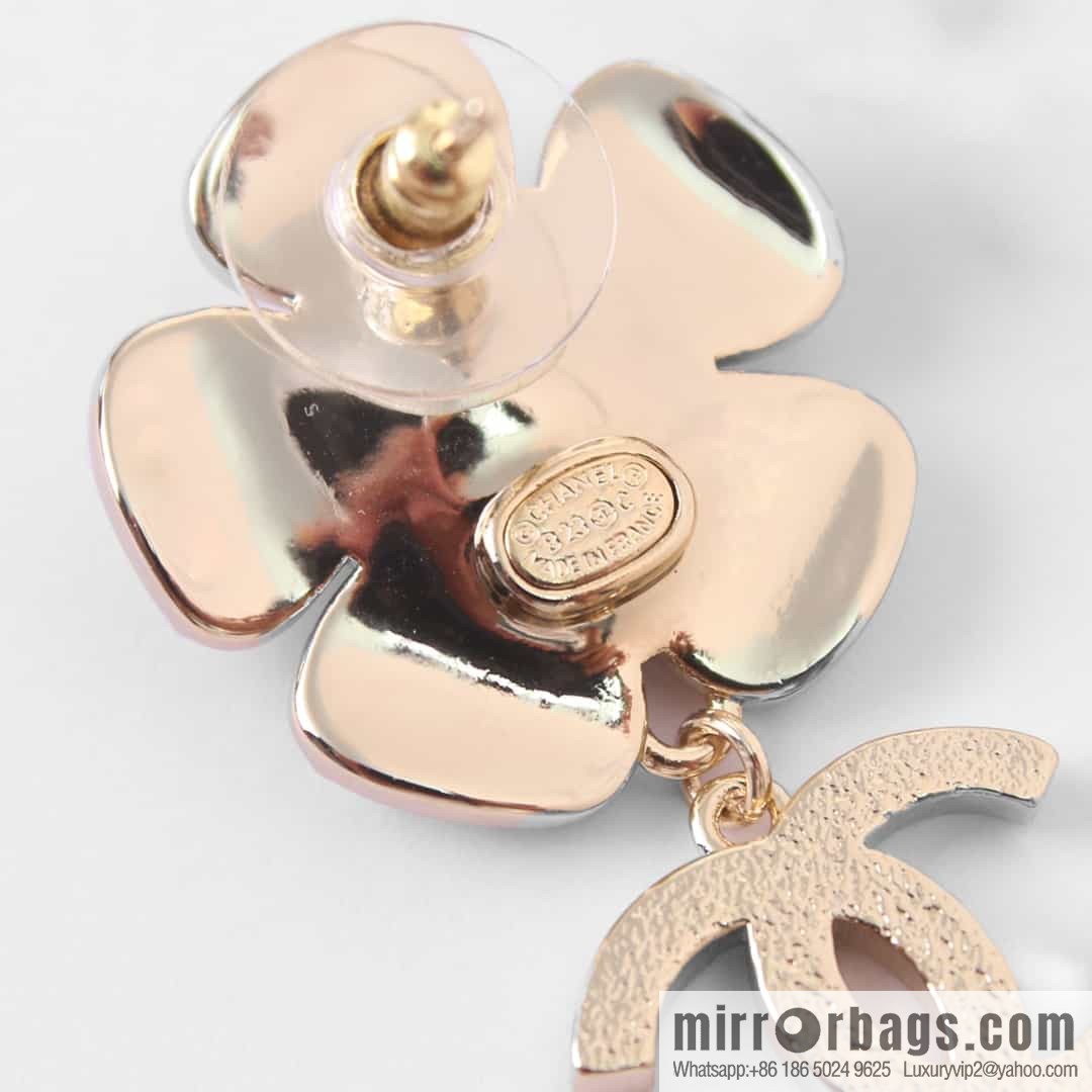 New ☑️ Chanel c3 full diamond double c flower pearl stud earrings