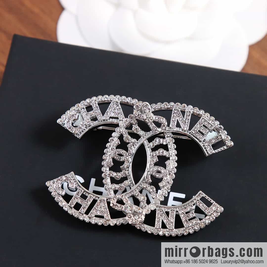 New ☑️ Chanel double c hollow full diamond brooch