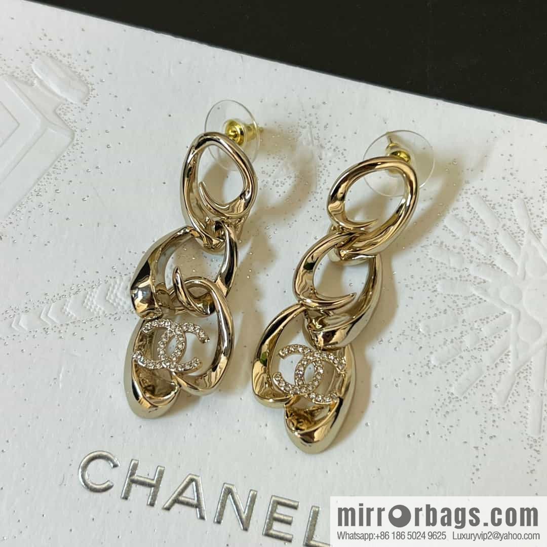 New ☑️ chanel c3 double c hollow oval earrings