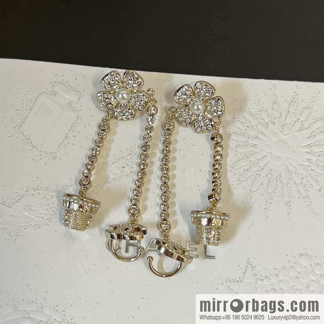 New ☑️ CHANEL CHANEL c2 double c flower pot earrings stud earrings