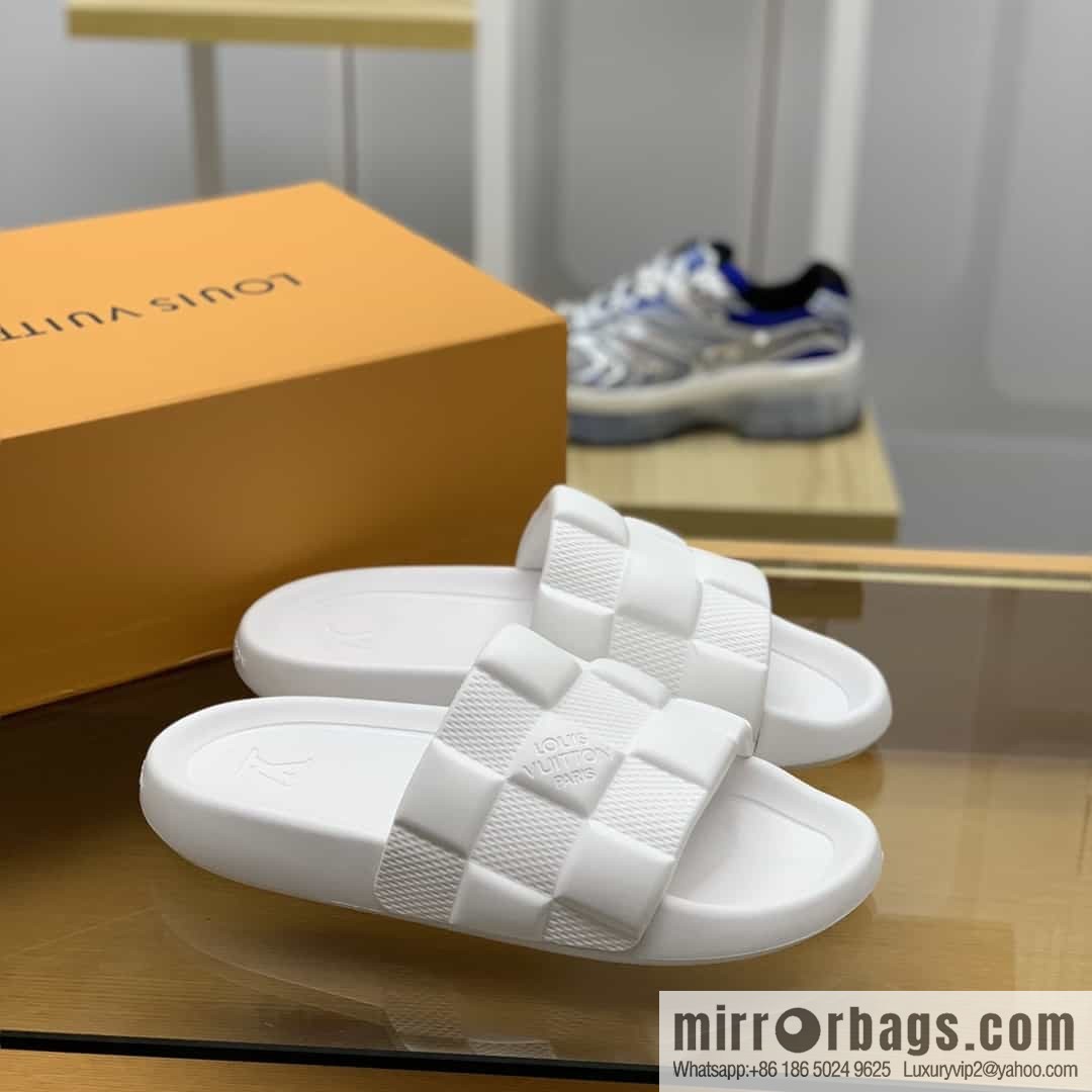 LV/Louis Vuitton features classic monogram printed His & Hers sandals