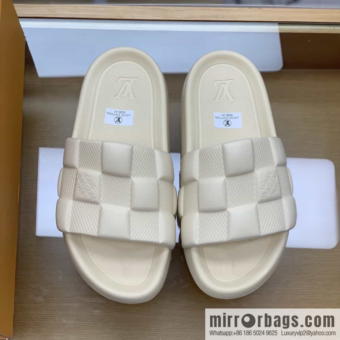 LV/Louis Vuitton features classic monogram printed His & Hers sandals