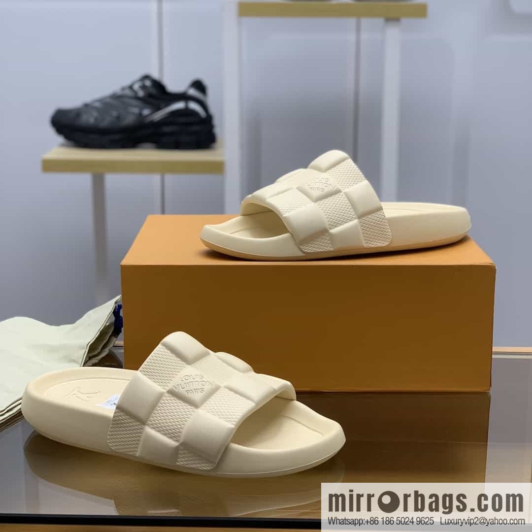 LV/Louis Vuitton features classic monogram printed His & Hers sandals