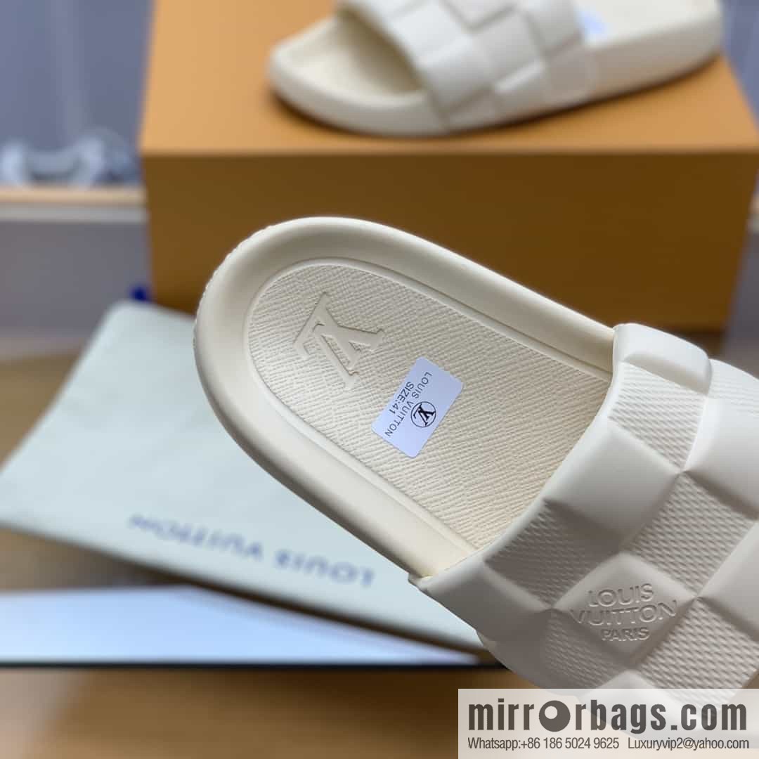LV/Louis Vuitton features classic monogram printed His & Hers sandals