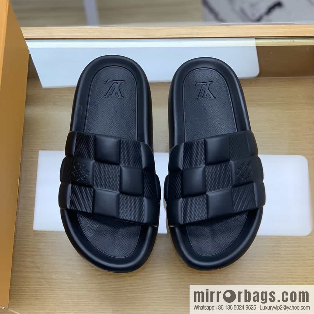 LV/Louis Vuitton features classic monogram printed His & Hers sandals